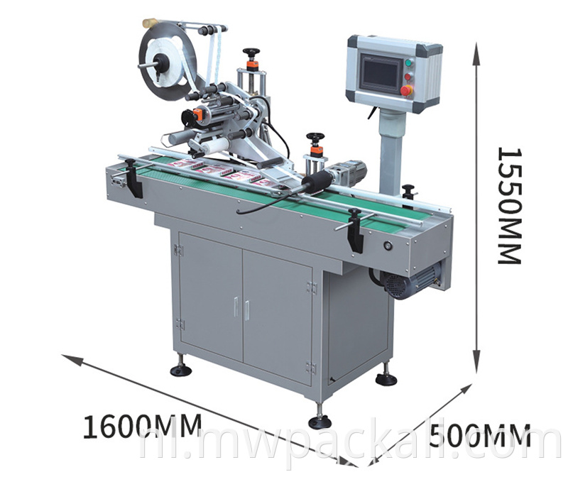 Automatische doos Carton zakzak Flat Labing Machine /Automatic Top Labeler geplaatste labels op de bovenkant van de containers